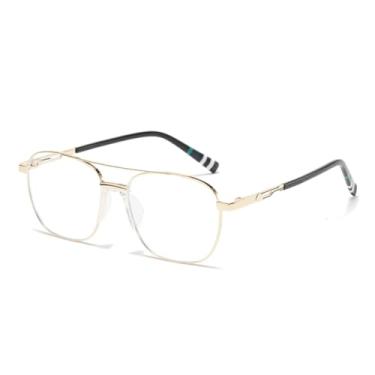 Imagem de VFDHN Armação de óculos de metal para homens com lentes substituíveis (dourada)