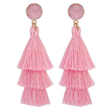 Imagem de Brincos com franja em camadas LEGITTA com pingente em camadas, brincos modernos