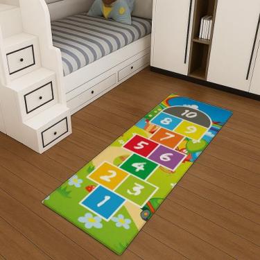 Imagem de Tapete Infantil Amarelinha 2,00x0,65m  Brincadeira e Decoração - NALU 