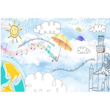 Imagem de Painel De Tecido Sublimado Aquarela Letra e Musica - Fabrika de festa,