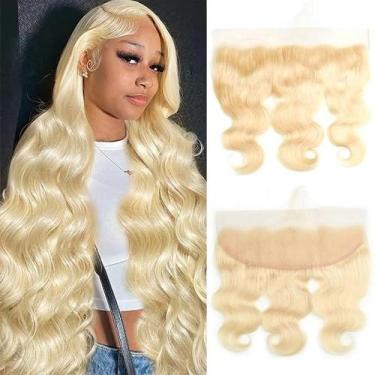 Imagem de Cabelo humano russo loiro frontal GYAJEP 613 18"