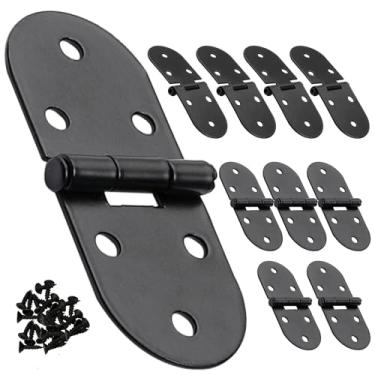 Imagem de 3,14 x 1,18 polegadas (80 x 30 mm) Dobradiças dobráveis para armários e móveis, pacote com 10 - Dobradiça de topo de mesa de folha de queda de 180 graus | Dobradiça pequena oculta para mesa de máquina