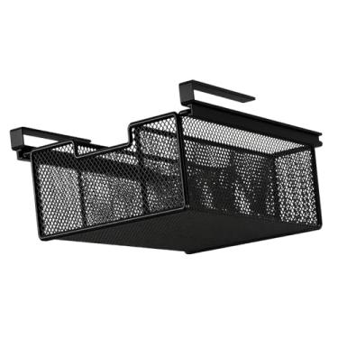 Imagem de Baoblaze Organizador de roupas íntimas e meias embaixo da mesa, gaveta extraível, cesta embaixo da prateleira para guarda-roupas, calculadoras, cozinha, Preto