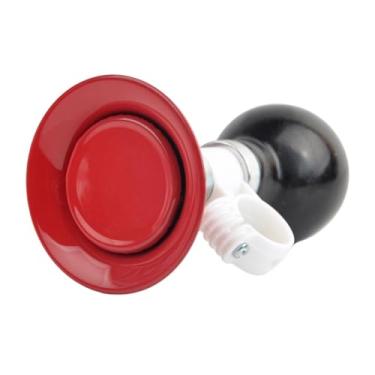 Imagem de YIJU Buzina de bicicleta infantil universal, som nítido, acessórios de bicicleta de metal pequenos para guidão de 22 mm, de bicicleta, alto-falante, Vermelho