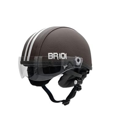Imagem de Capacete Coquinho Scooter Elétrica Bike Skate Patinete BR 101 Premium Viseira Cristal (Café, PP - VESTE 53/54)