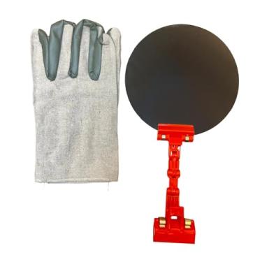 Imagem de shamjina Painel Blackout para Soldagem Cortina de Soldagem Evite Faíscas e Detritos Versátil com Luvas Proteção Ocular Escudo Facial Capa de Capacete, Redondo