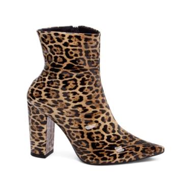 Imagem de Bota Feminina Cano Curto Salto Alto Grosso Verniz Onça Napa Confortável Elegante Estilosa Moderna Fashion Tendência Casual Social Versátil Charmosa Exclusiva Luxuosa (Tamanho: 34)