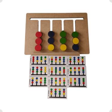 Imagem de Jogo Sequência de Cores Brinquedo Educativo Desafios Psicomotores Interativos Pedagógico Madeira