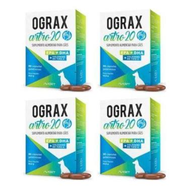 Imagem de 4 Ograx Artro 20 Para Cães E Gatos 30 Cápsulas