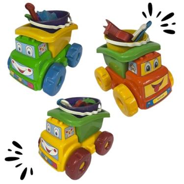 Imagem de Caminhão Caçamba com Kit Praia - Brinquedo Educativo e Criativo