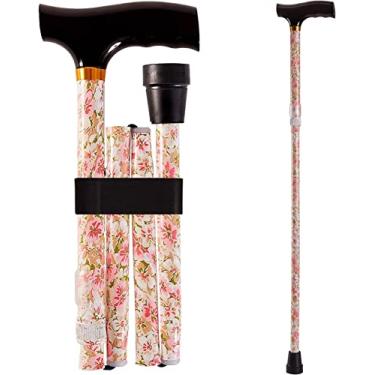 Imagem de DMI Bengala dobrável de designer DMI Sports, bengala de caminhada, bengala dobrável para homens, bengala de caminhada para mulheres, bengala para idosos, bengala ajustável, cabo de madeira ergonômico