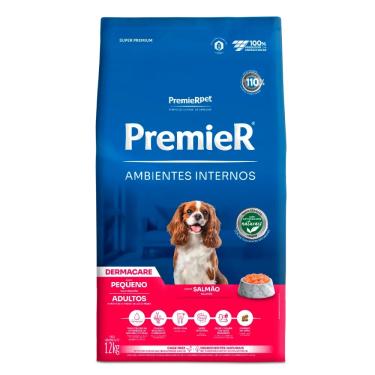 Imagem de Ração Premier Ambientes Internos Dermacare Cães Adultos Porte Pequeno Salmão 12kg