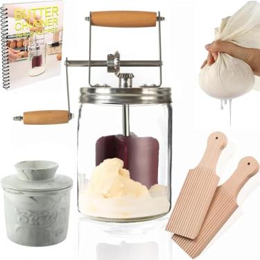 Imagem de Dazey Butter Churn- Butter Crock, Cheese Cloth, Butter Paddles, Recipe Book INCLUDED- Hand Crank Butter Churner Manual Butter Maker- Create Delicious Homemade Butter With Your Own Dazey Butter Churner
