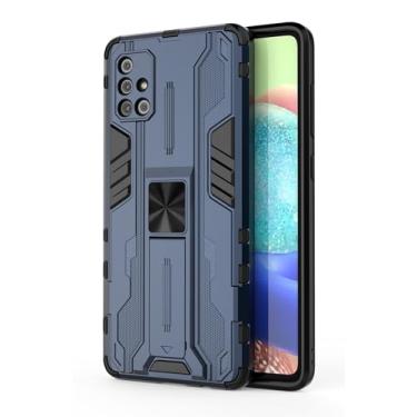 Imagem de SORAKA Capa para Samsung Galaxy A71 4G com suporte Capa de proteção resistente para Samsung Galaxy A71 4G Capa com placa de metal para suporte magnético para carro Capa Silm Fit