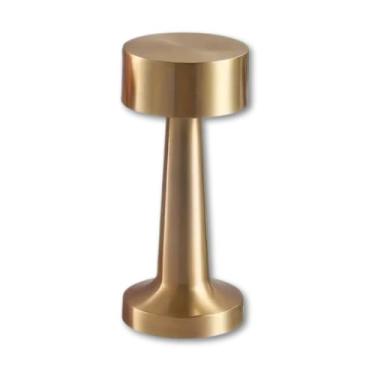 Imagem de Luminária de Mesa LED Sem Fio Recarregável com Dimmer Touch e Design Halter, Luz Suave e Ajustável (Dourado)