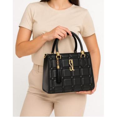 Imagem de Bolsa Feminina Lorena Frequência Média material ecológico Forrada Tira