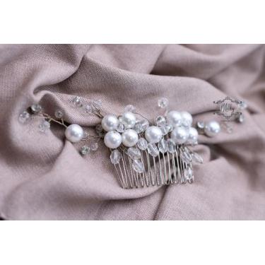 Imagem de Arranjo Tiara Prata Grinalda Pente Cabelo Noiva A12 - Milly O Shopping