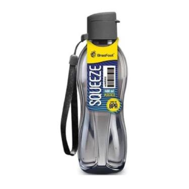 Imagem de Garrafa Squeeze 400ml Matte Livre BPA Preta - Brasfoot