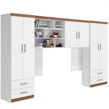 Imagem de Quarto Infantil Modulado Guarda Roupa 2 Porta com Armario Aereo - Phoe