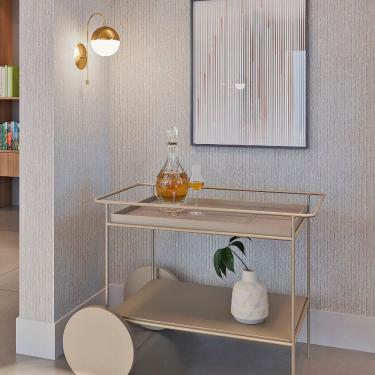 Imagem de Carrinho Bar Moderno para Bebidas Zion Recouro Cinza / Champagne