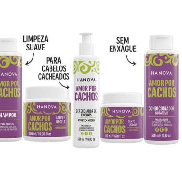 Imagem de Kit Amor Por Cachos Hanova Light Poo 500ml Com 5 Produtos