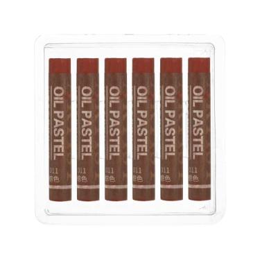 Imagem de PATIKIL Pastéis de óleo marrom, 6 peças de giz de cera de óleo macio, pastéis cremosos, materiais de arte em bastão para pintura de arte, desenho, mistura de graffiti para iniciantes e artistas