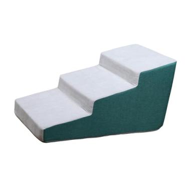 Imagem de Gralara Escadas para Cães, Rampas, Camas Altas, Degraus para Animais de Estimação, 3 Degraus, Base Antiderrapante, Prática, Moderna, Inclinada, para Cães Mais, Verde