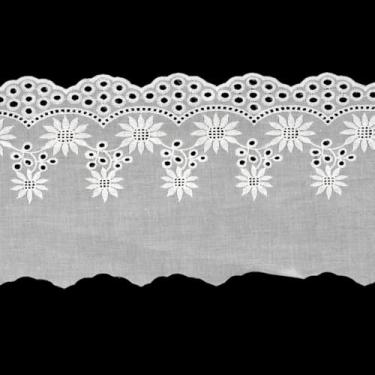 Imagem de Acabamento de renda com ilhós, 4 metros de algodão, bordado floral, tecido de ilhó de algodão oco para costurar vestidos, artesanato, fantasias, sofás, cortinas, roupas de bonecas/animais de estimação