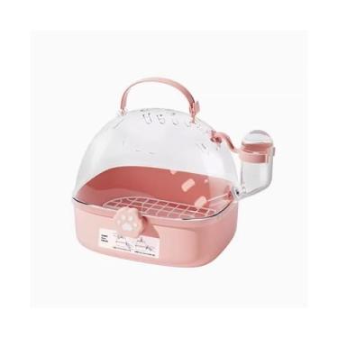 Imagem de Gaiola de pássaro, gaiola de pássaro, papagaio, levar, para casa, portátil, transparente, ninho de pássaro (rosa)