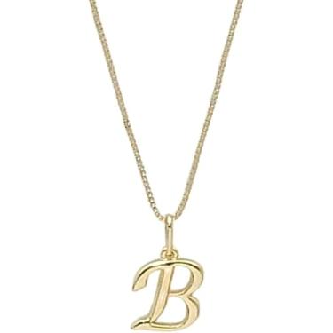 Imagem de Colar Feminino com Letra Inicial – Pingente Personalizado Elegante – Corrente Semi Joia Banhada a Ouro 18K – Presente Sofisticado para Mulher - Stella Vilela Semi Joias (B)