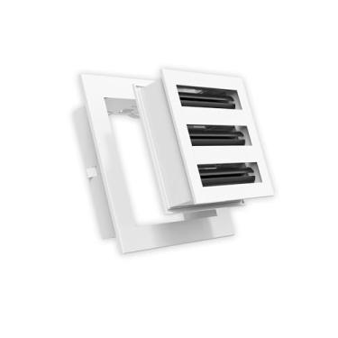 Imagem de Grade AC de design moderno 8x6 - alumínio branco - saída de ar - difusor de slot linear - grade de registro para aquecimento e resfriamento - compatível com registros de teto, parede ou piso
