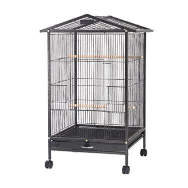 Imagem de Gaiola grande para papagaios de telhado, gaiola de reprodução de fênix preta, tamanho grande, adequada para bandos de pássaros, papagaios canários, papagaios, gaiolas de pássaros