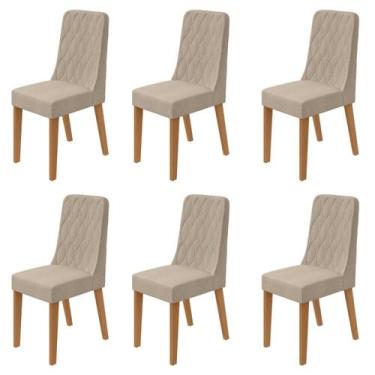 Imagem de Kit com 6 Cadeiras para Sala de Jantar Estofadas Luar - Móveis Lopas