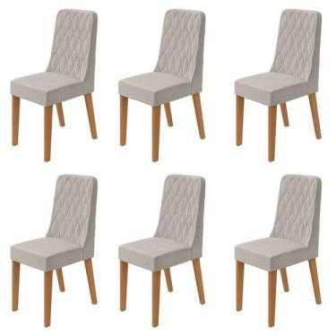 Imagem de Kit com 6 Cadeiras para Sala de Jantar Estofadas Luar - Móveis Lopas
