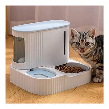 Imagem de Dispensador de água para animais de estimação, cães, gatos, comedouro automático 2 em 1 para gatos, desconectado, alimentador de água e comida, bebedouro automático para cães e gatos, fonte para gatos
