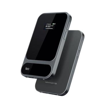 Imagem de Khadas Amplificador de fone de ouvido magnético Tea Pro com tela de 0,96 polegadas, chip DAC ES9039Q2M, bateria de 2100 mAh, saídas de 3,5 mm e 4,4 mm, 768 kHz/32 bits, Bluetooth 5.4 portátil de alta