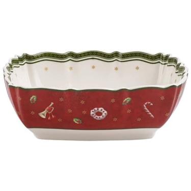 Imagem de Tigela Elegante e Sofisticada Natalina com Material de Porcelana e Formato Quadrado, Vi...