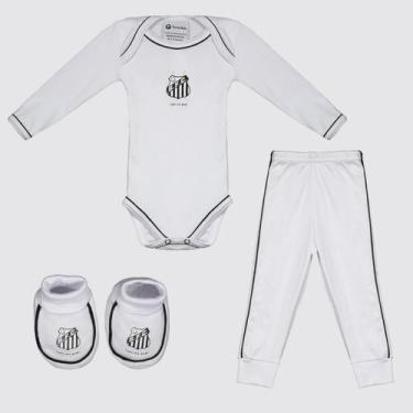 Imagem de Kit Body Longo Calça e Pantufa Infantil Santos - Torcida Baby, GG