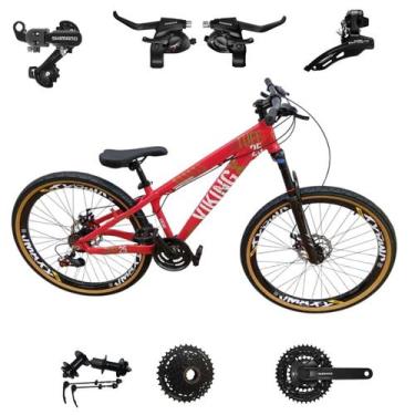 Imagem de Bicicleta Vikingx 24v Aro 26 Tuff 25 Aluminio Shimano Mtb Freeride Sus