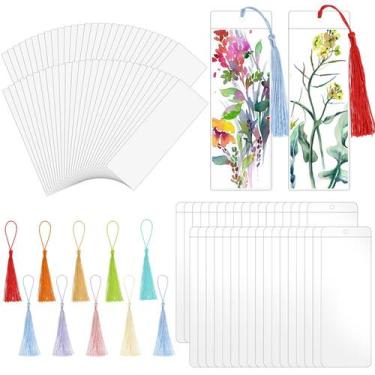 Imagem de Kit de criação de marcadores WSICSE Kraft Paper com borlas, 60 conjunt