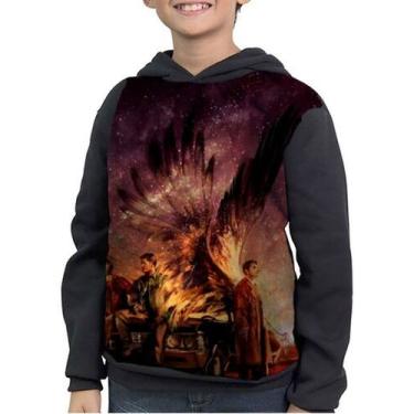 Imagem de Casaco Moletom Infantil Castiel E Winchesters Supernatural - smoke, Pr