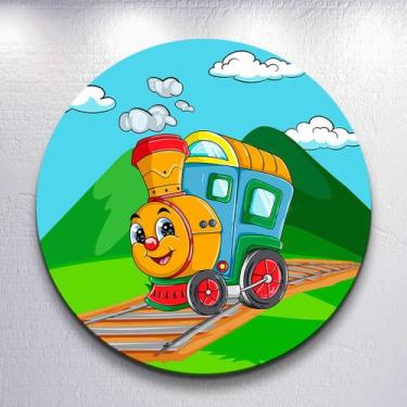 Imagem de Capas p/ Painel Sublimado Festa Trenzinho Redondo Infantil TemaTrem Es