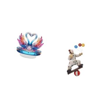 Imagem de Fenteer Escultura de Palhaço de Cisne Acrílico, Estátua, Centro de Mesa, Armário, Estante, Mesa de Escritório, Ornamento, Decoração de Sala de Jantar, Coleção