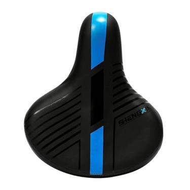 Imagem de UGPLM Assento de bicicleta ergonômico com absorção de choque, fácil de instalar para bicicleta fitness, acessórios de ciclismo à prova d'água, selim de, Azul