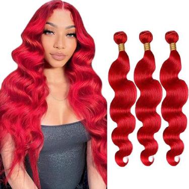 Imagem de Pacotes de cabelo GveoxVO Red Body Wave 8A Brazilian Virgin Remy