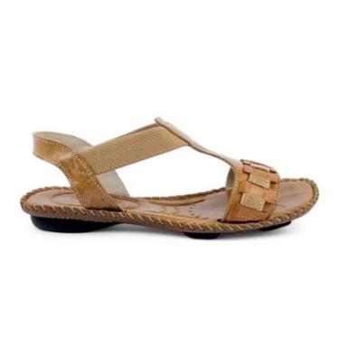 Imagem de Sandália Rasteira Andacco Jade em Couro Caramelo-Feminino