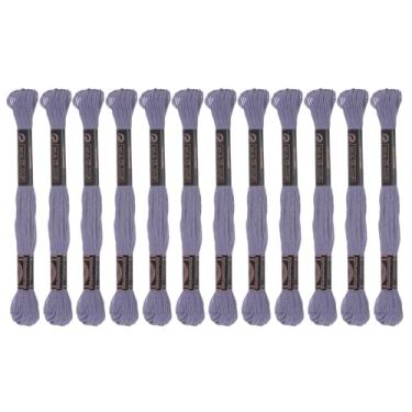 Imagem de Generic 12 novelos de fio de bordado 8,75 m (8 m) fio de ponto cruz de algodão egípcio de grampo longo para costurar, pulseira faça você mesmo, fio e artesanato, roxo lavanda (6028)