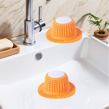 Imagem de Coletor de cabelo de ralo de banheira, 1 pacote de protetor de ralo dobrável de silicone para drenos pop-up e regulares de banheira, banheira, chuveiro, banheiro, pia