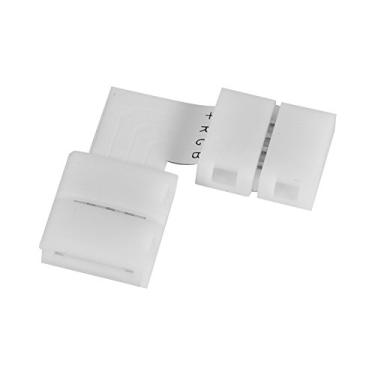Imagem de 5 peças de conectores de canto sem solda em forma de L, 4 pinos, 10 mm, adaptadores de fita de LED RGB, conecta convenientemente na parede para uso doméstico