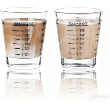 Imagem de NCnnwovf Copos de Shot Medidor de Liquido Vidro 2 Peças 1 Oz 45 ml Preto 2 Pack 30 ml
